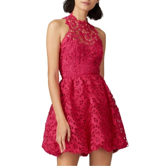 Saylor Pink Amari Lace Mini Dress Size Small - Picture 3 of 16